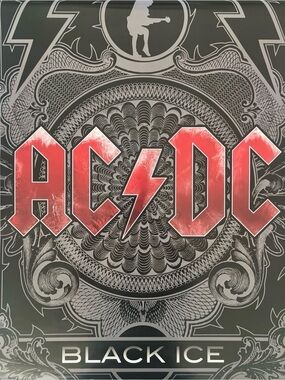 AC/DC Red Logo on Black Ornate PosterAprox Size 24x36 Inches